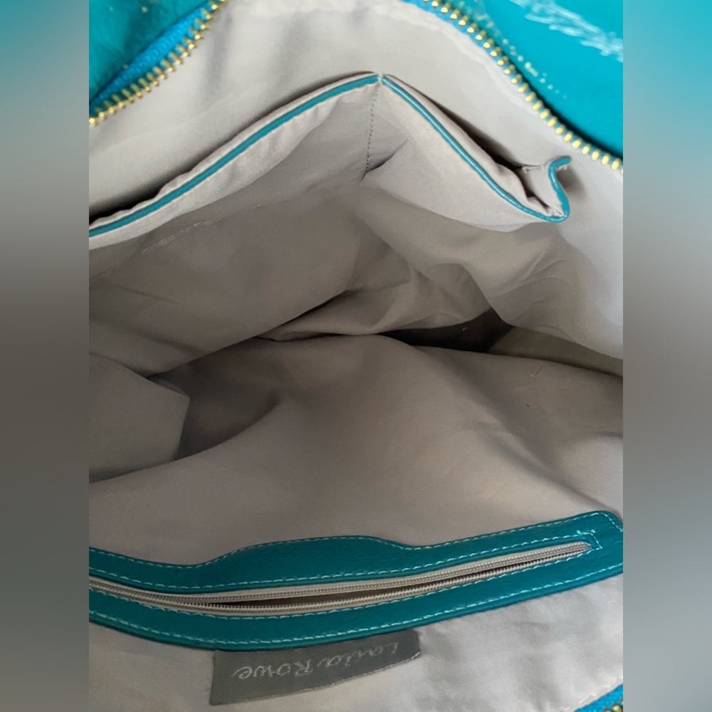 Laila Rowe turquoise tote bag . - Picture 9 of 12
